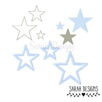 Stickdatei – Sterne 9Stk. 10×10 einzelne Dateien