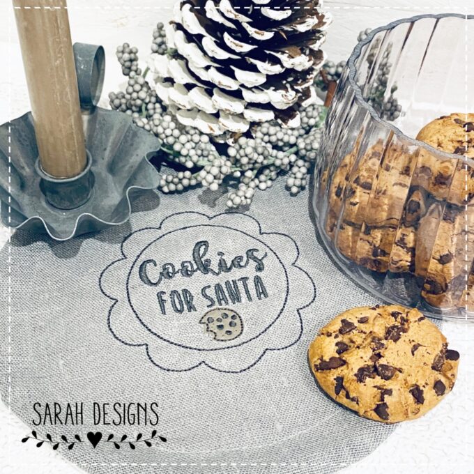 Stickdatei Cookies for Santa 3 verschiedene umrandungen Applikation und doodle