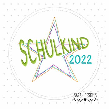 Stickdatei – Schulkind Stern 2022 – 18×13