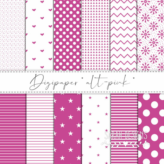 DigiStamp Digipaper dunkelpink pink digitales Papier zum ausdrucken PINK