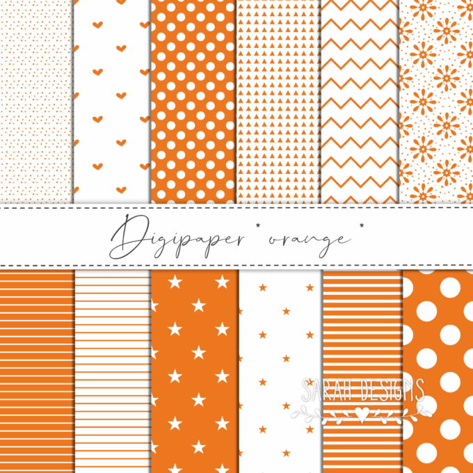 DigiStamp Digipaper orange digitales Papier zum ausdrucken ORANGE