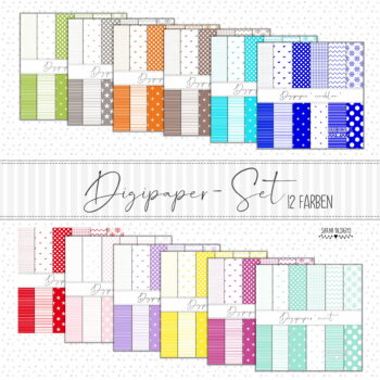 Digipaper XL Set –  12 Farben
