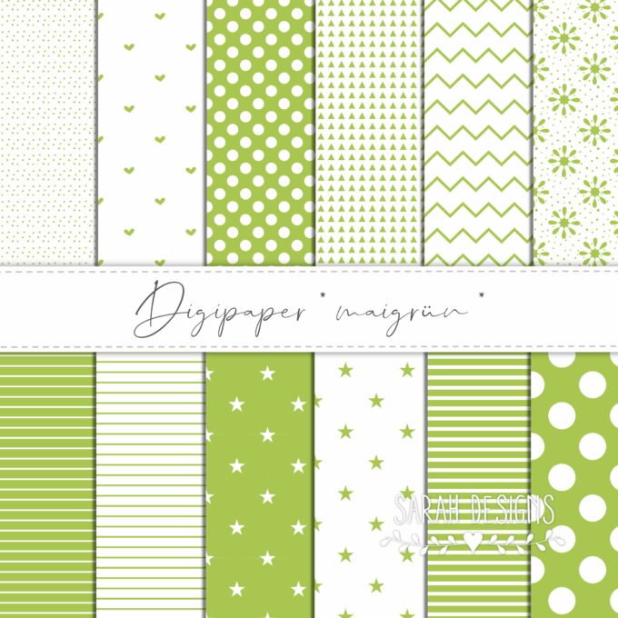 Digipaper Maigrün digitales Papier zum ausdrucken in grün 30x30 cm 300dpi