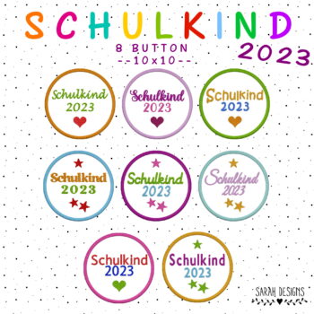 Stickdatei 8er Set Schulkind 2023 – 10×10