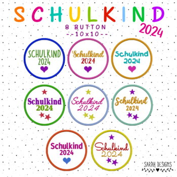 Stickdatei 8er Set Schulkind 2024 – 10×10