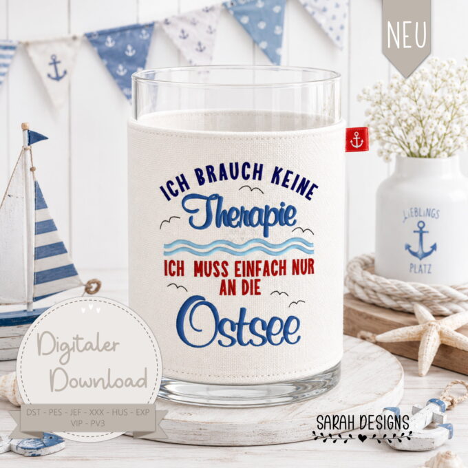 Ostsee  Stickdatei 18×13 | Meer, Strand und Erholung | PES, VP3, JEF u.v.m.