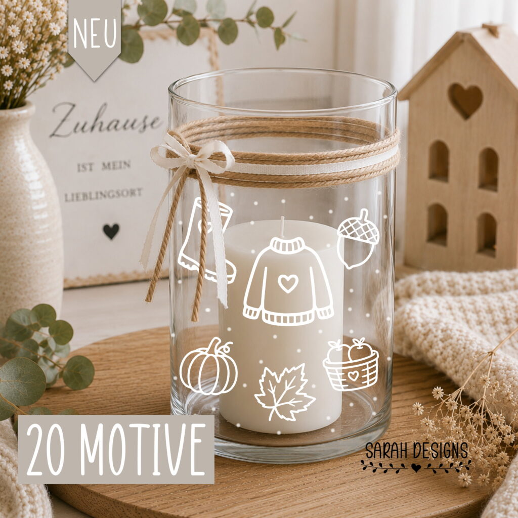 Herbst Deko Bastelset 20 Motive plotten lasern drucken svg dxf png deko basteln plottern