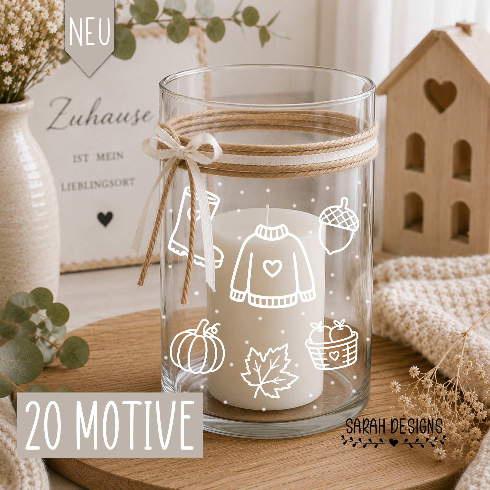 Herbst Deko Bastelset 20 Motive plotten lasern drucken svg dxf png deko basteln plottern