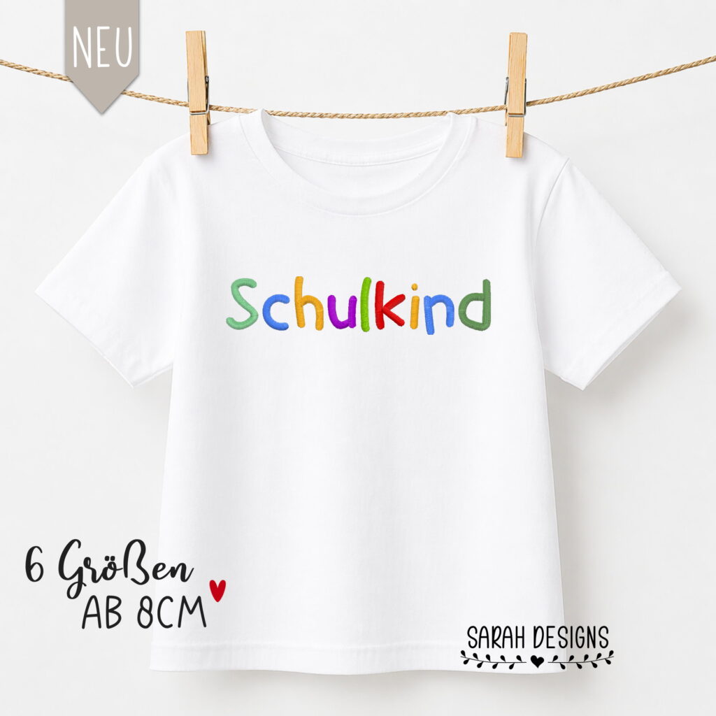 Stickdatei Schulkind 6 groessen ein preis Schriftzug Sticken Stickvorlage embroidery Design Brother Stickmaschine Geschenk Einschulung