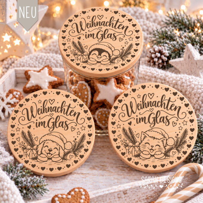 Digitale Datei Weihnachtliche Tiere | Weihnachtsgeschenk | Weihnachten im Glas