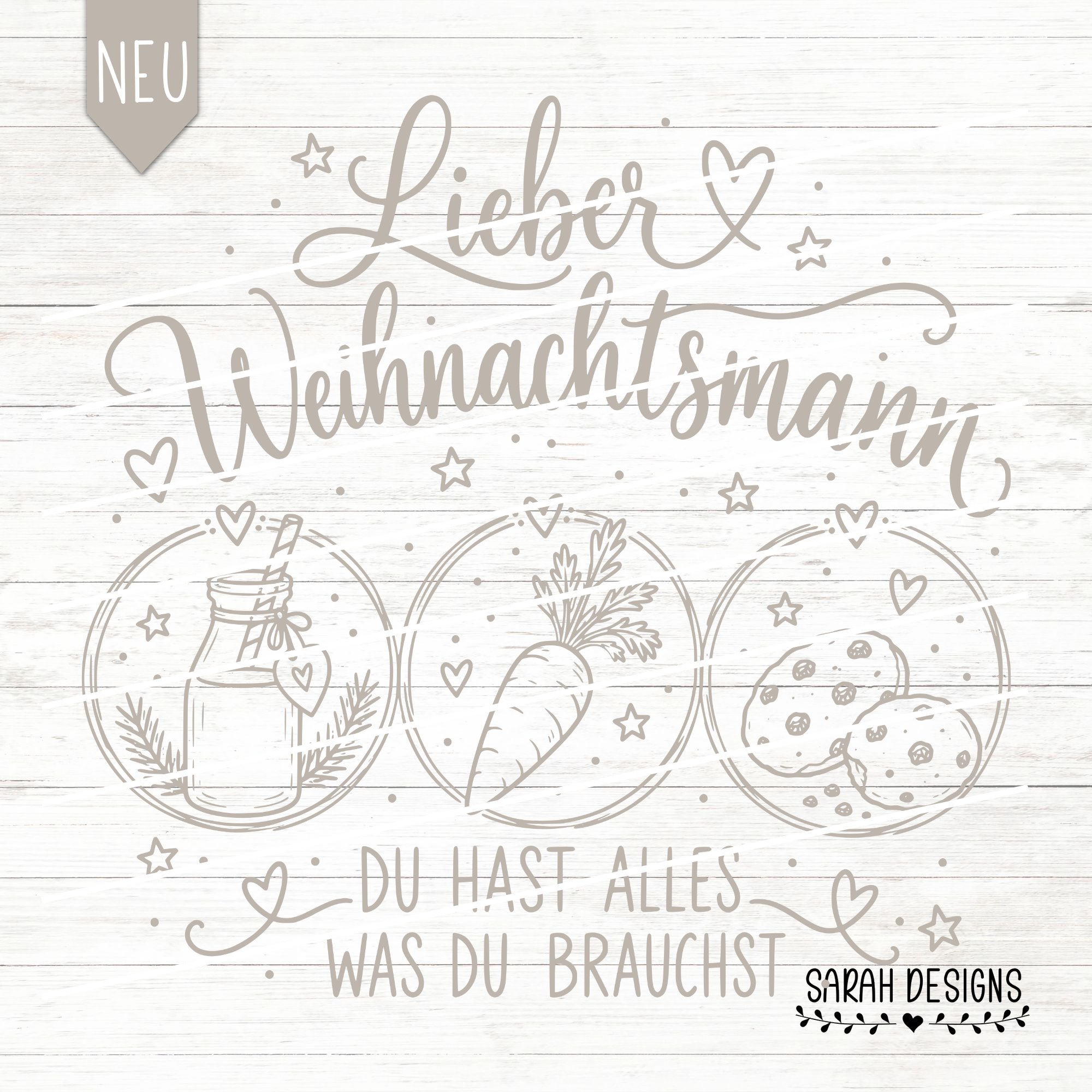 24 STD. FREEBIE - Lieber Weihnachtsmann | Brettchen | Nikolaustag | SVG DXF PNG – Bild 2