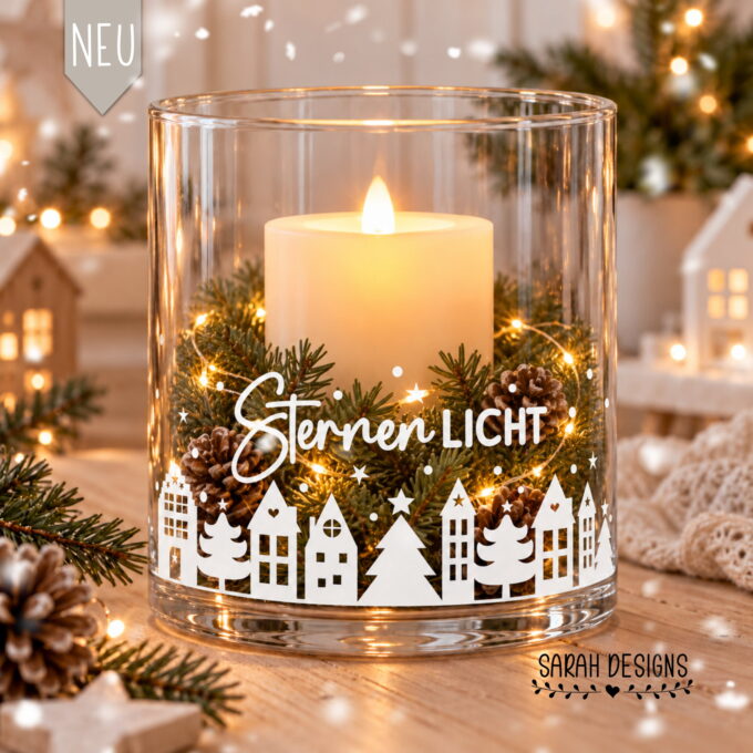 Sternenlicht | Windlicht | Kerzenlicht | SVG DXF FCM | Basteln Advent