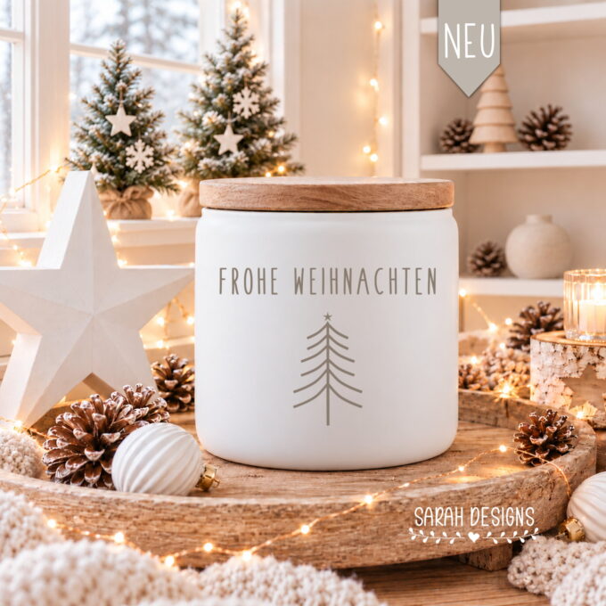 FROHE WEIHNACHTEN | Keksdose | Weihnachtsgeschenk | SVG DXF PNG