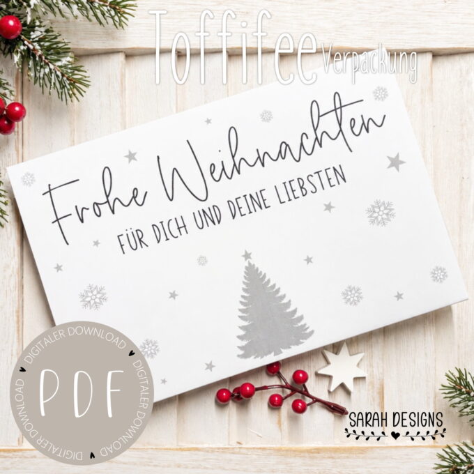 Geschenkverpackung | Adventskalender | 24er Set | Druckvorlage PDF Zahlen Tannenbaum