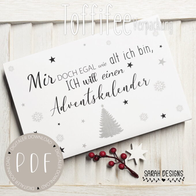 Geschenkverpackung | Adventskalender | 24er Set | Druckvorlage PDF Zahlen egal wie alt