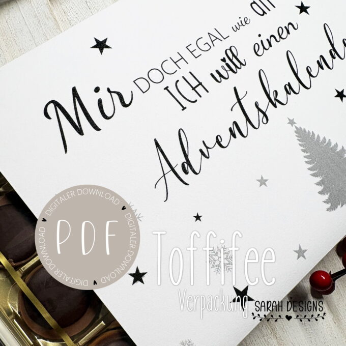 Geschenkverpackung | Adventskalender | 24er Set | Druckvorlage PDF Zahlen egal wie alt