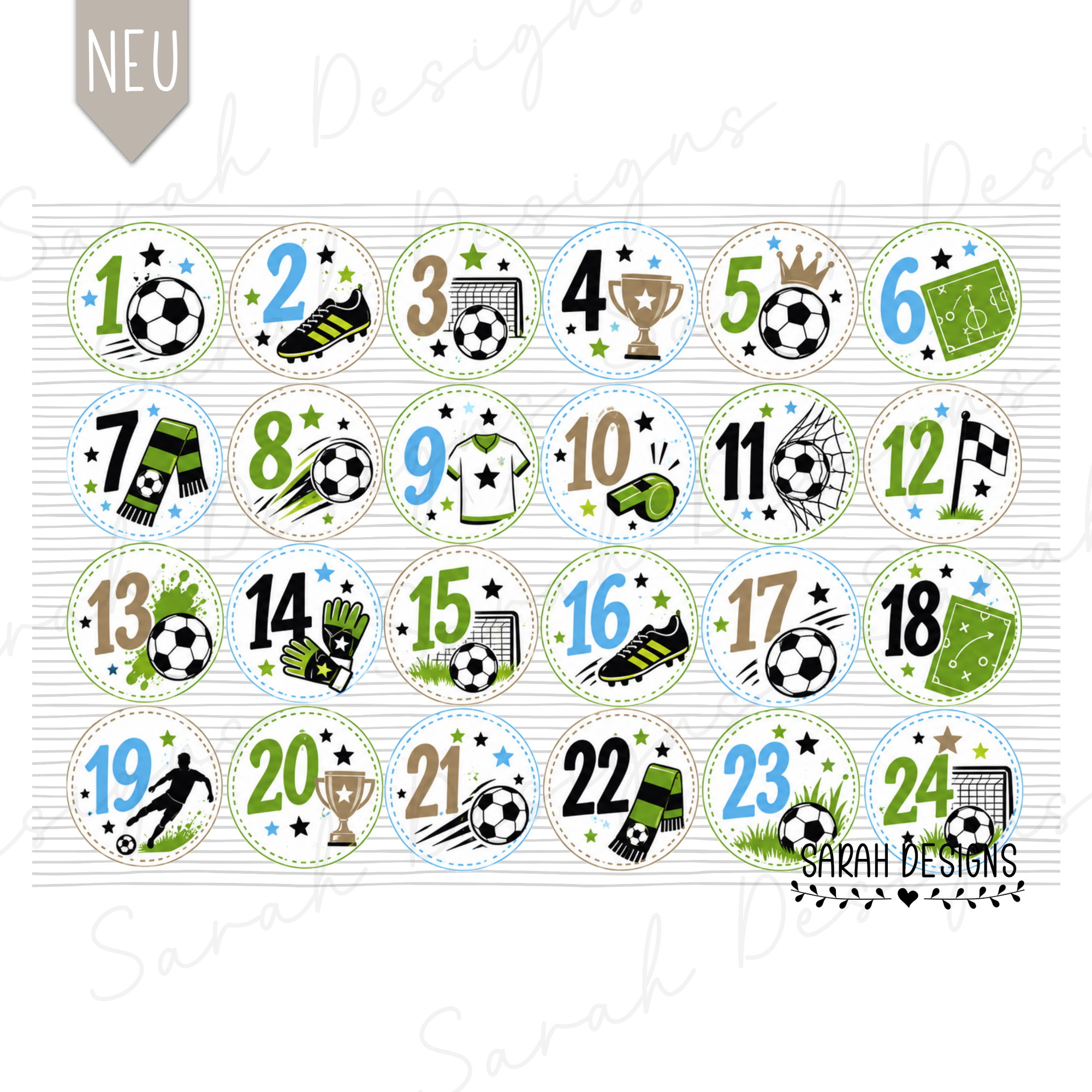 Toffifee Banderole Druckvorlage Druckdatei PDF DIN A4 Adventskalender Schokolade Geschenkidee Weihnachten für Jungs Fussball 2