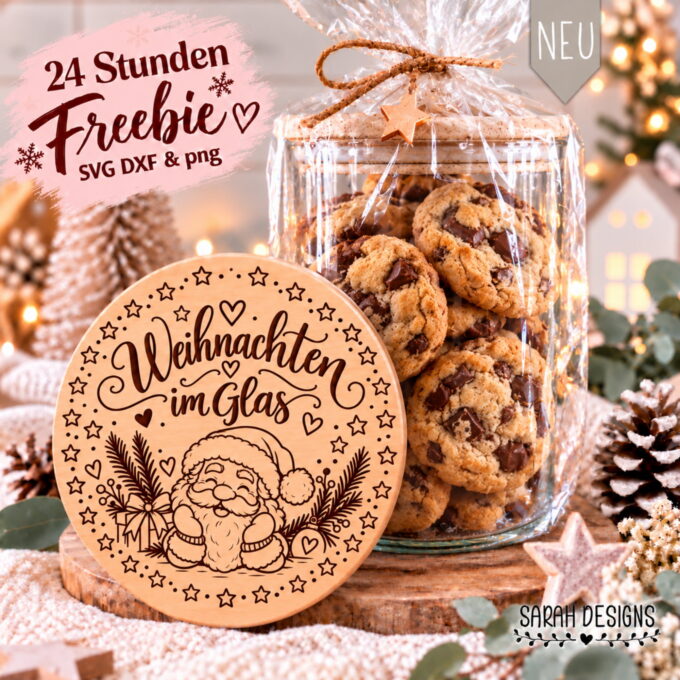 24 STD. FREEBIE | Digitale Datei Nikolaus | Weihnachtsgeschenk | Weihnachten im Glas