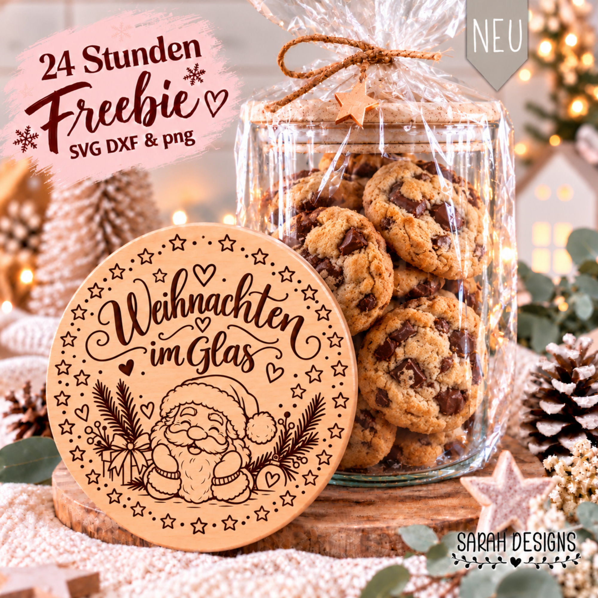 24 STD. FREEBIE | Digitale Datei Nikolaus | Weihnachtsgeschenk | Weihnachten im Glas – Bild 2