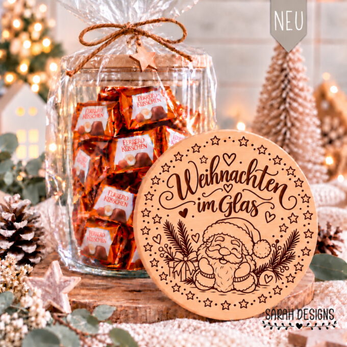 Digitale Datei Nikolaus | Weihnachtsgeschenk | Weihnachten im Glas