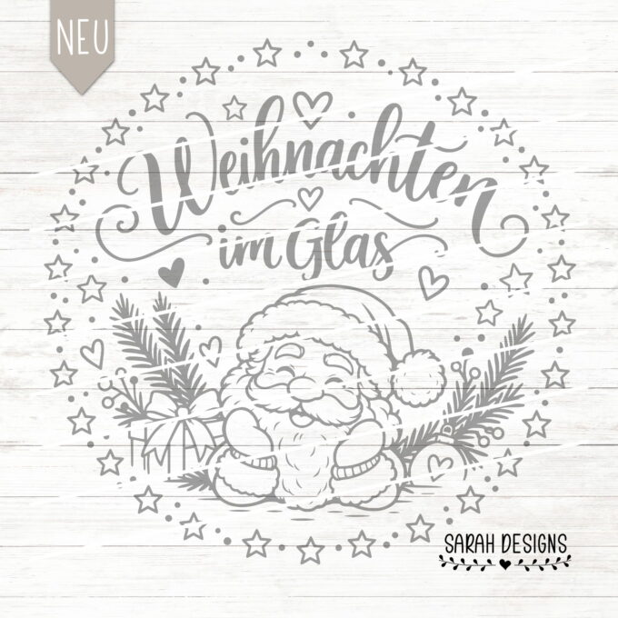Digitale Datei Nikolaus | Weihnachtsgeschenk | Weihnachten im Glas