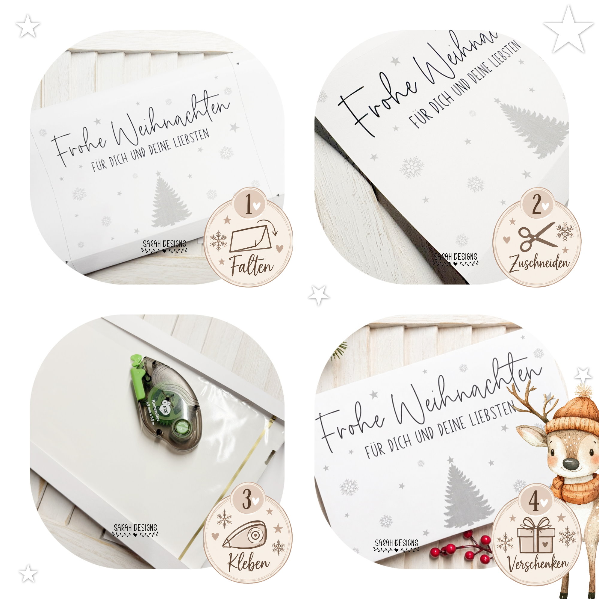 Geschenkverpackung | Adventskalender | 24er Set | Druckvorlage PDF Zahlen Weihnachtsengel – Bild 3